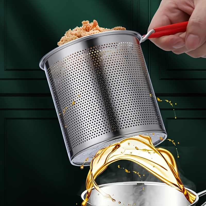 a mini   fryer made of stainless steel featuring a removable oil filter and lid suitable for deep frying on induction cooktops an essential kitchen tool for   5
