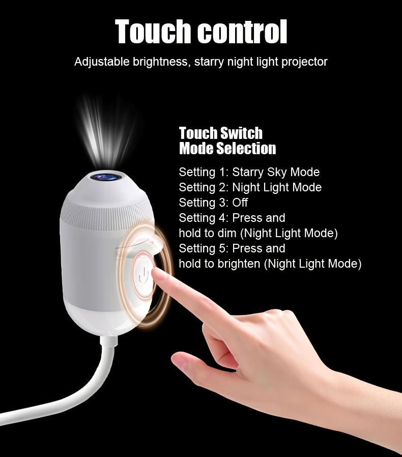 usb starry sky projection wall light with adjustable hose moon and   of stars ambient lamp details 7