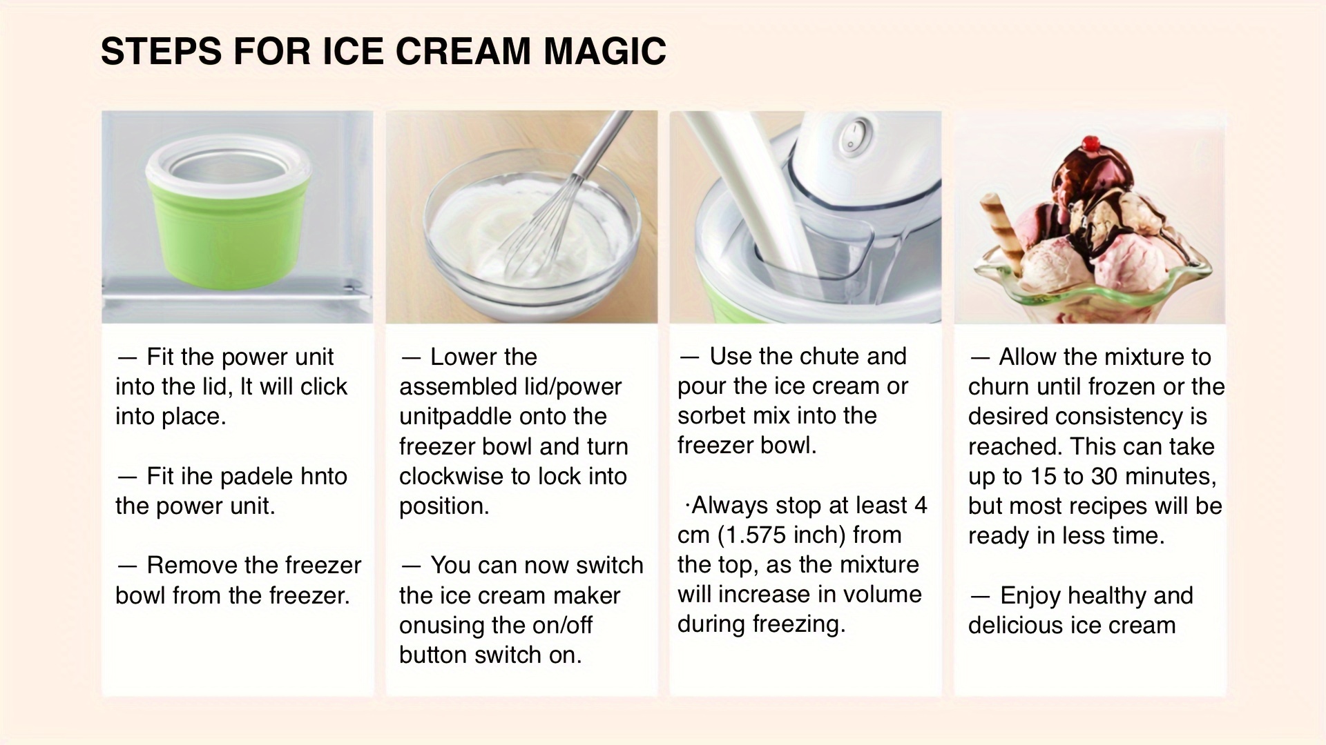 bl 1200 1 5 qt freezer bowl automatic diy easy homemade electric ice cream maker ingredient chute on off switch   needed creamy ice cream gelato   yogurt sorbet recipe book details 2