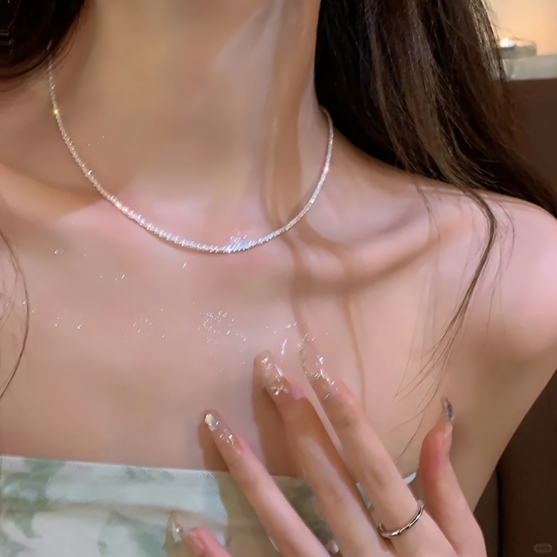 Heartbeat Promise Light Collarbone Chain 925 Silver Necklace