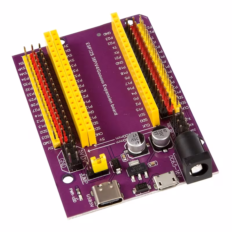 1 יחידה אביזרי רובוט לוח הרחבה esp32s לוח חלוקה 38 לוח פיתוח esp32 לוח תחתון עם ממשקי micro usb ו-type-c, מתאים לפרויקטים משובצים, לוח פיתוח אלחוטי פרטי מוצר 0