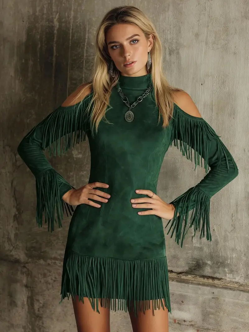 womens retro western style dark green suede tassel - Temu Iceland womens retro western style dark green suede tassel - Temu Iceland