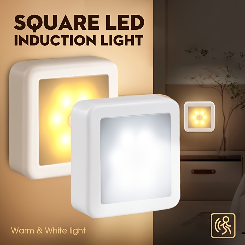 

6pcs/3pcs/1pc Led Warm Light White Light Motion Sensor Night Light