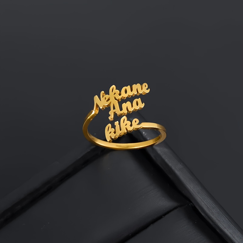 Personalized Family Name Ring & Double Heart with Names