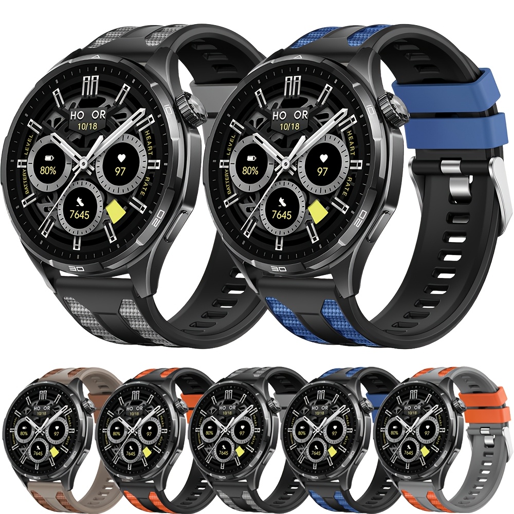 Correa de reloj de 22 mm, banda de silicona bicolor para HONOR Watch6Plus OPPO X3, correa deportiva para Huawei GT 6 GT 5 GT4, pulsera transpirable, correa de silicona para Samsung Galaxy Watch 6 5 Pro 4 Classic de 22 mm para hombre y mujer