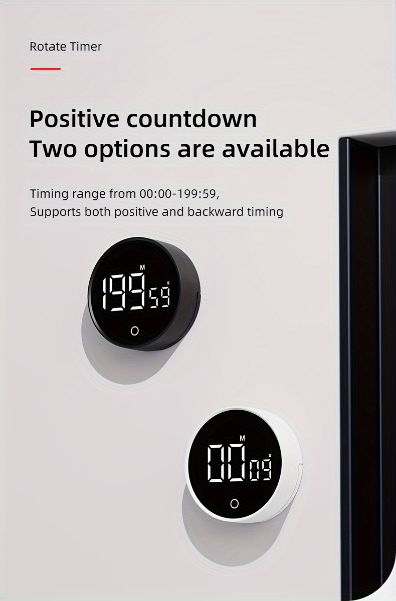 silent led kitchen timer rotating battery powered aaa     routines details 1