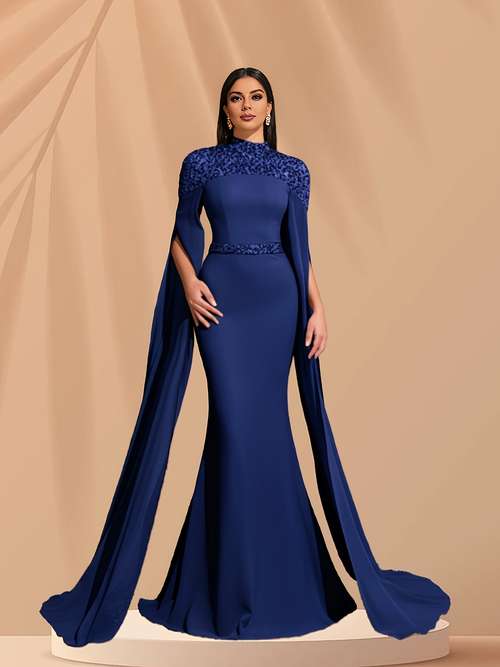 Abito Anni '20 Babeyond Con Paillettes E Perline - Scollo A V, Maxi Lunghezza, Nero E Oro, Taglia XL, Stile Gatsby