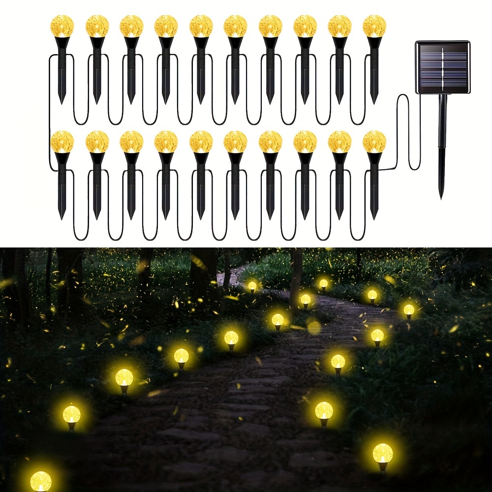 

20pack Solar Powered Courtyard Channel Lights, With Light Source Sensing Automatic Switch And 8 Bright Lighting Modes, Suitable For Courtyard, Lawn, Party, Christmas, Wedding Decoration