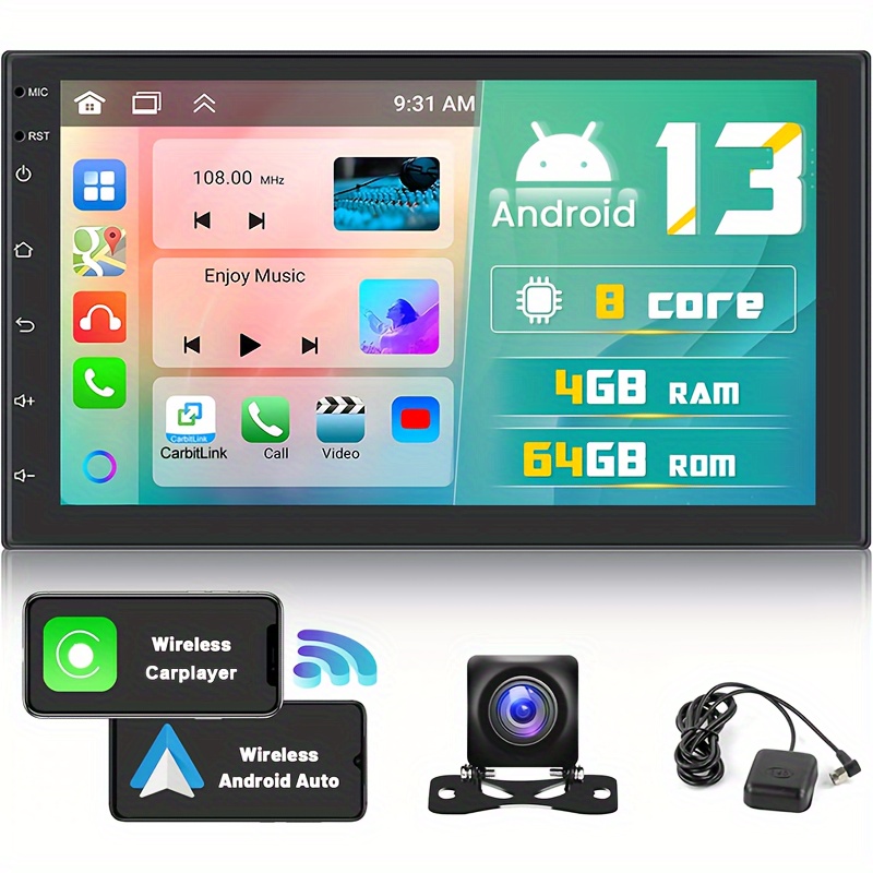 64gb 13 double din car stereo wireless ios Temu