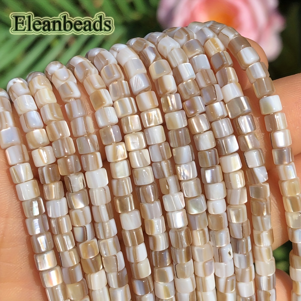 

Eleanbeads 3x4mm Natural Brown Conch Shell Beads - Cylinder Spacer Beads For Making, Ideal For Bracelets, Necklaces & Earrings, Phone Charms - Craft Supplies