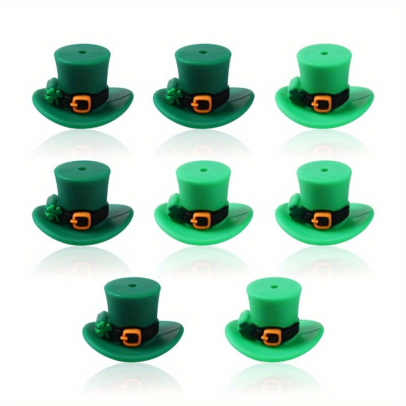 8pcs 3d Hat Silicone Beads (2 Colors)
