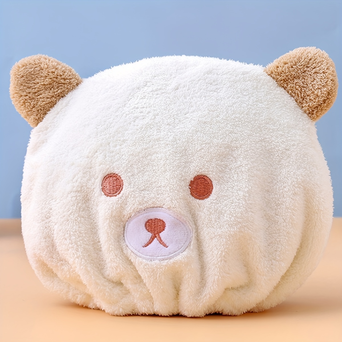 

- Fleece Bear Embroidered Towel - Dry, & For Bathroom, , - All
