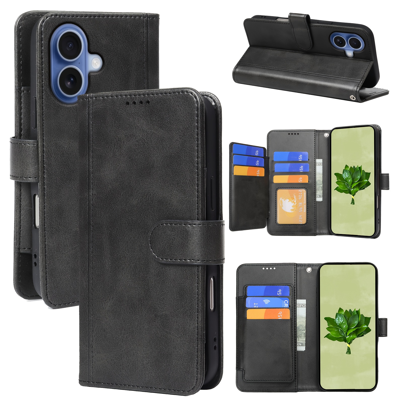 TEMU Étui de téléphone : [Étui portefeuille pour iPhone] Étui à rabat portefeuille en cuir synthétique pour iPhone 18 Pro, 18 Pro Max, 17/ 17 Pro/ 17