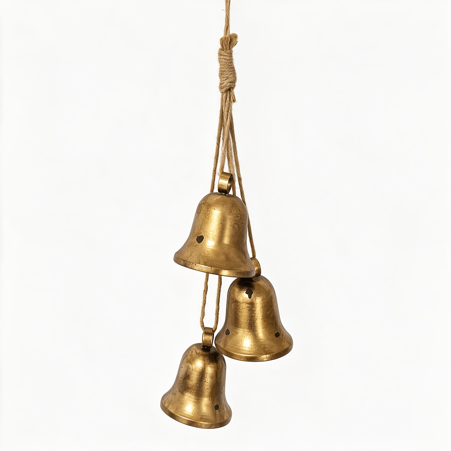 TEMU Decorative Bells 3pcs Set Of Decorative Bells, Golden Distressed Christmas Bells, Decorative Bells, Suitable For Hanging On Christmas Tree, Door