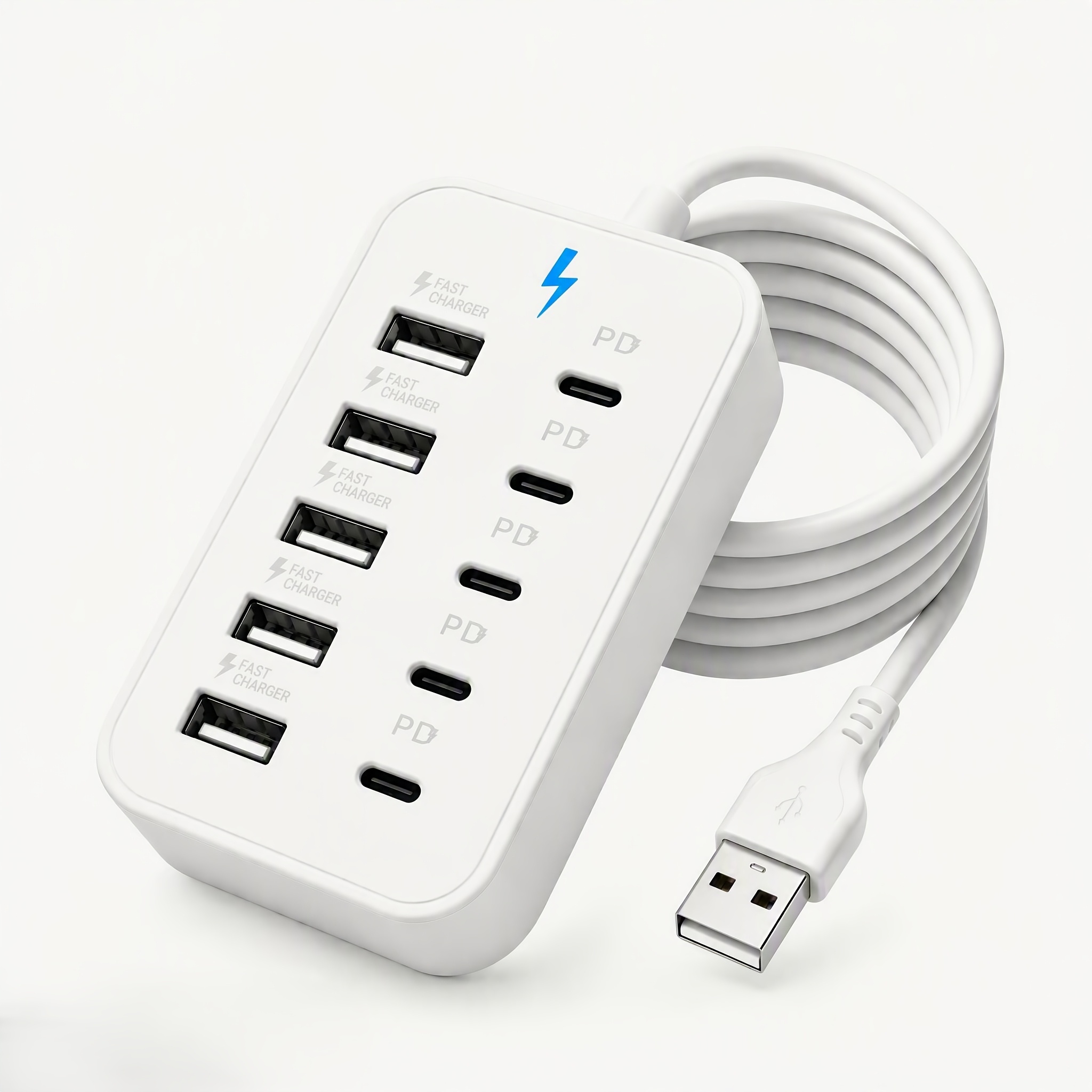 TEMU 2026 New Yumknow-l10-in-1 With 5*type-c Pd + 5*usb-a Ports, Suitable For /multiple Devices, Power , , Charging, Power Adapter, A Must-have For