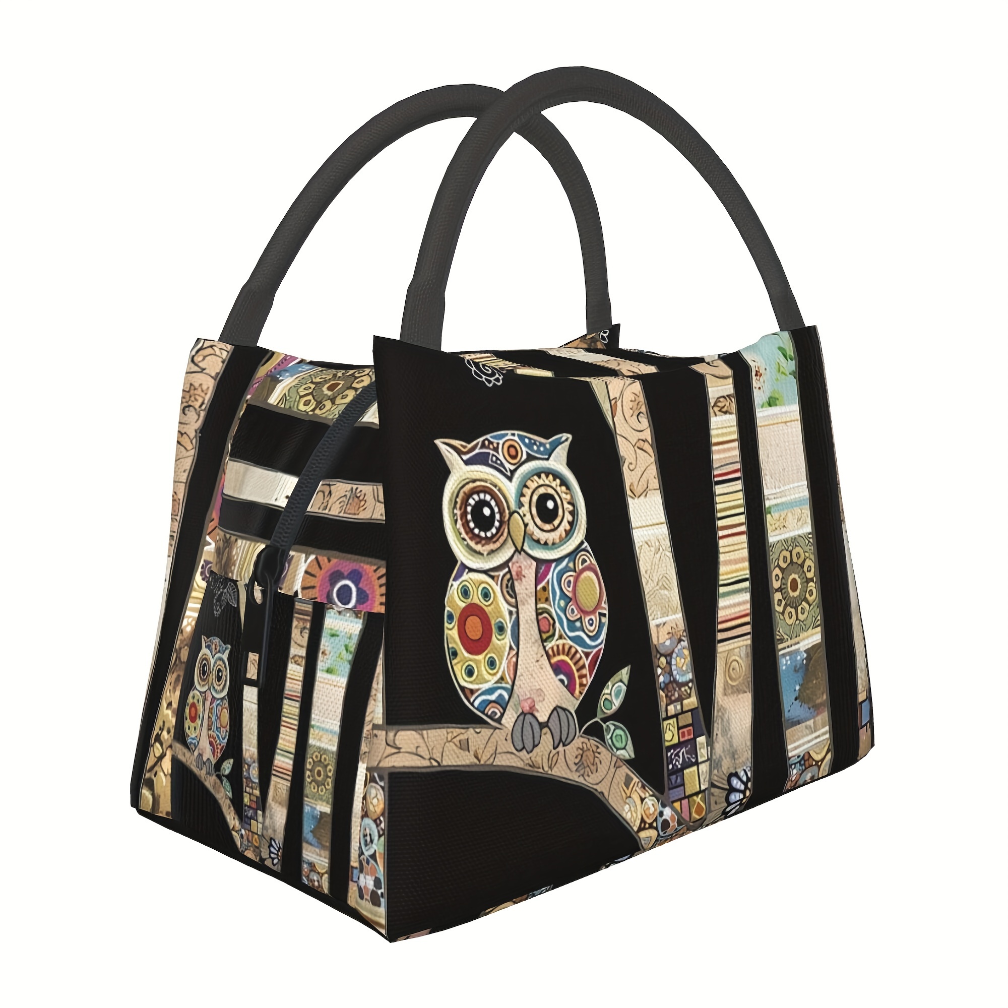 

Artistic Owl Insulated Lunch Bag - Reusable, Portable Cooler For Camping, Picnics & Beach - Home, Office, Hiking | Ideal Gift For | Waterproof Polyester, 11x6.3x6.7in