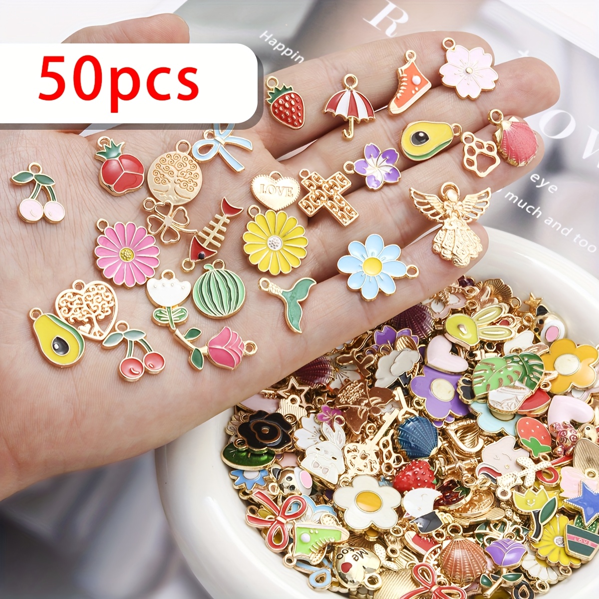 50/100/200pcs Random Style Alloy Jewelry Wholesale Bulk Jewelry Making Jewelry Enamel Jewelry Bracelet Necklace Jewelry Making Pendants For Jewelry Making, Bracelets, Necklaces, Earrings, Keychains