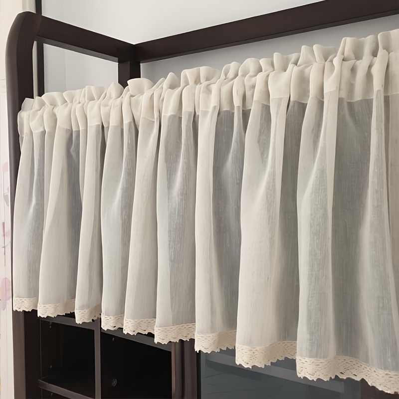 *. Nordischer Café-Vorhang im Ins-Stil aus einfarbigem, halbtransparentem *. Einfarbiger Vorhang mit Stangentasche oben für einfaches Aufhängen. * für Esszimmer, Küche, Balkon, Eingangsbereich,