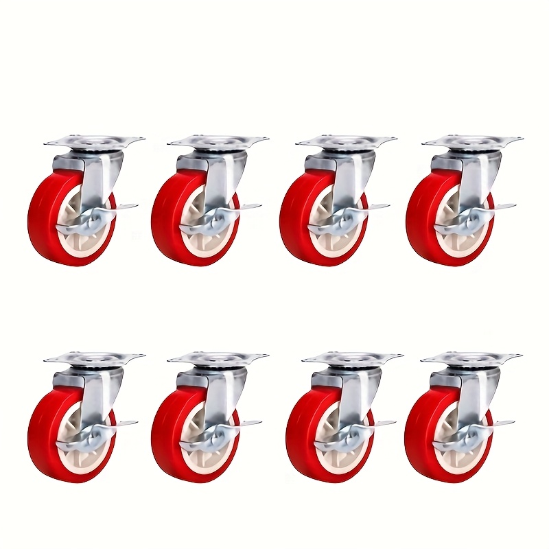E-shop 4/8 Stück Leiser Rollen-Set, Hochleistungs-Schwenkrad-Set, 1,25-Zoll Leises Universalrad, Geeignet für Wagen, Möbel und Schränke - Kompakt und