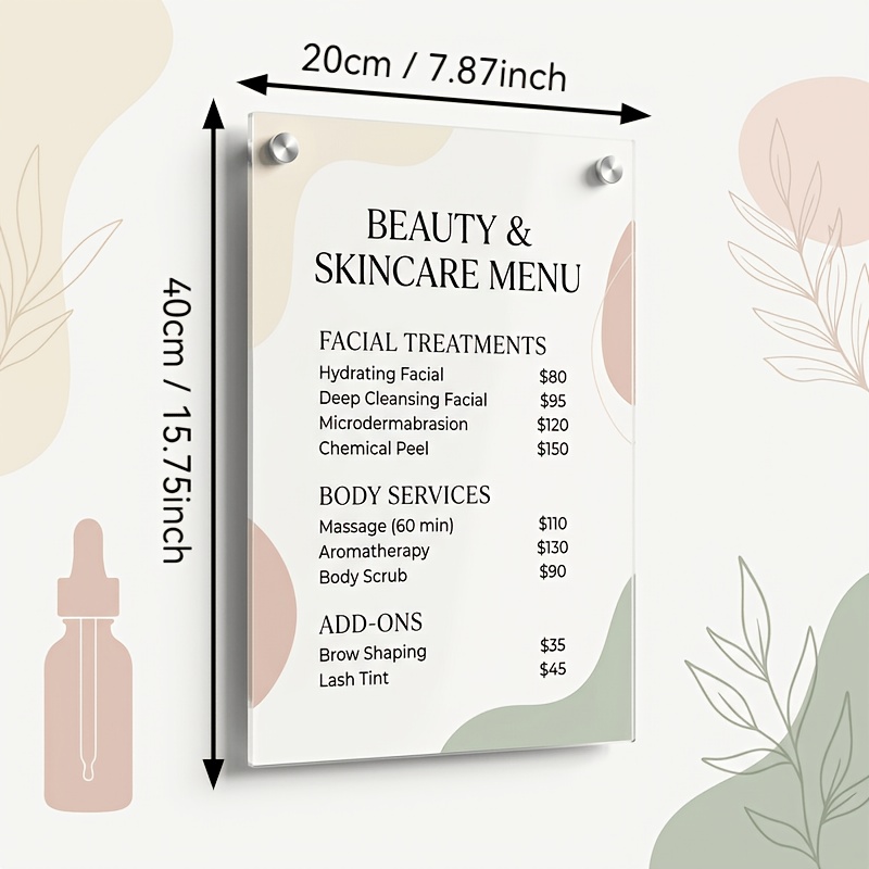 TEMU 2d Flat, Custom Acrylic Pop Up Shop Sign & Menu Board - Personalized Vertical Board With Alphabet Lettering Suitable For Retail Booth, / Hanging