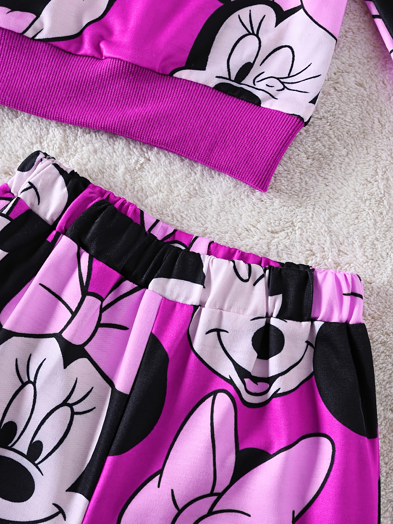 Officiële Disney Mickey Mouse Print Meisjes Lange Mouw Hoodie & Jogger Set - Rekbare Casual Herfst/Winter Outfit met Elastische Tailleband, Perfect voor Sport, Buitenactiviteiten & School, Ideaal Verjaardags- of Kerstcadeau, Disney Kleding, voor Buitenshuis