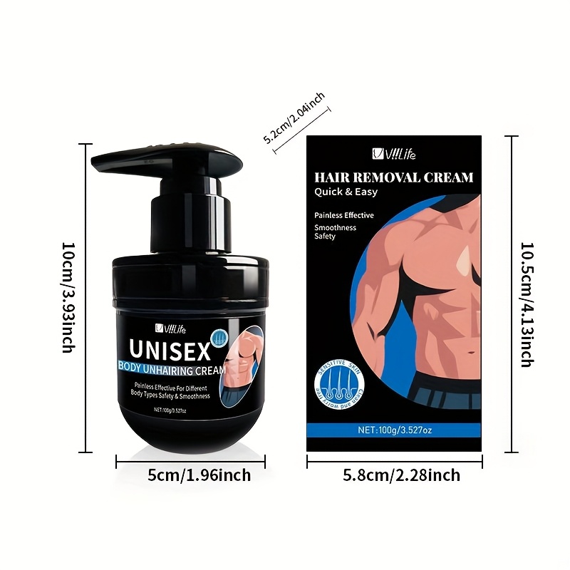 TEMU Men's Depilatory Hair Removal Cream Suitable For Face, Legs, Armpits & Private Areas - Fast-acting Formula With & Application, -free & Hypoallergenic Cream For Skin - - Use For Male Hair