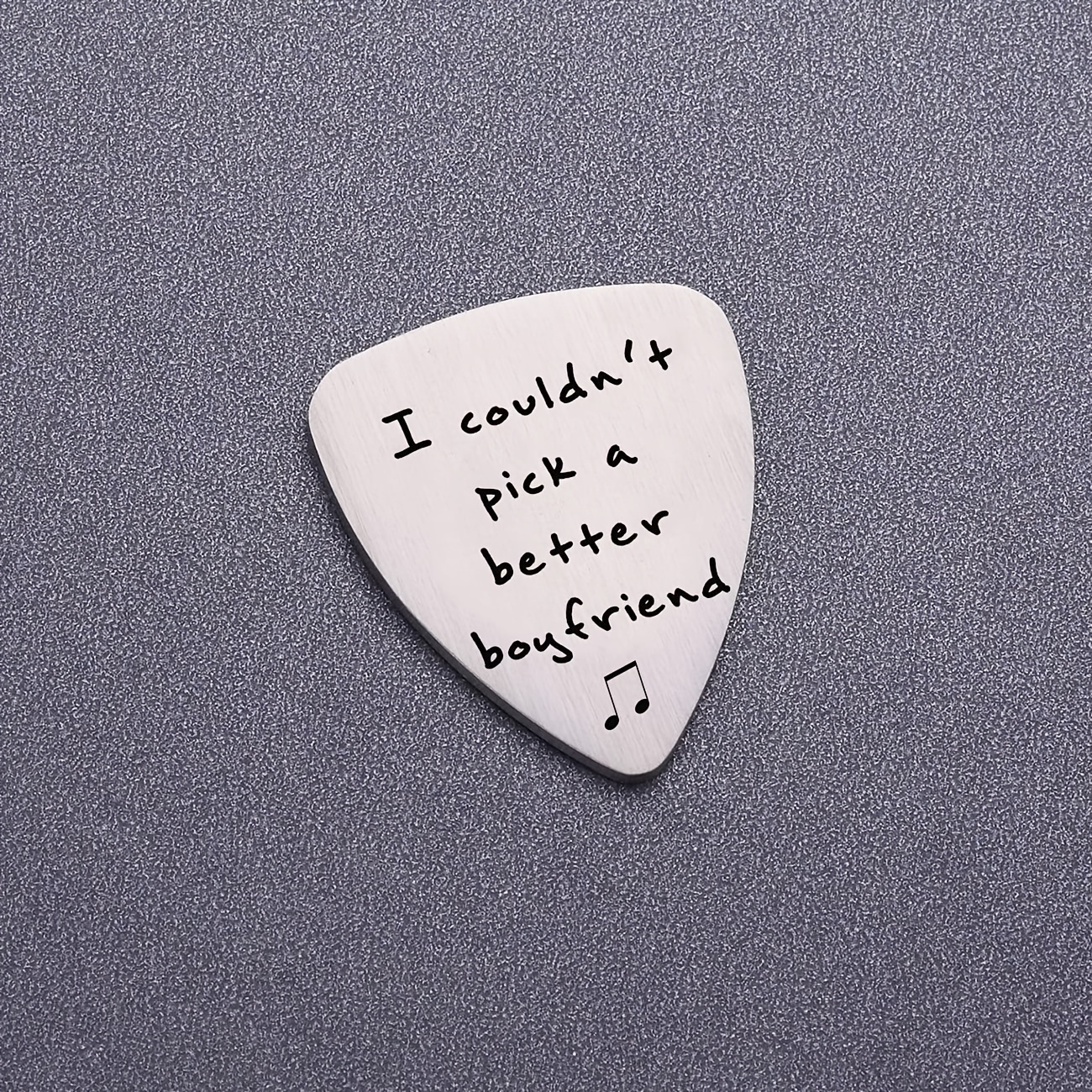 

Unique Stainless Steel Guitar Pick - Perfect Gift For Music Lovers, Boyfriend's Birthday & Valentine's Day Present From Girlfriend, Anniversary Keepsake Guitar Gifts