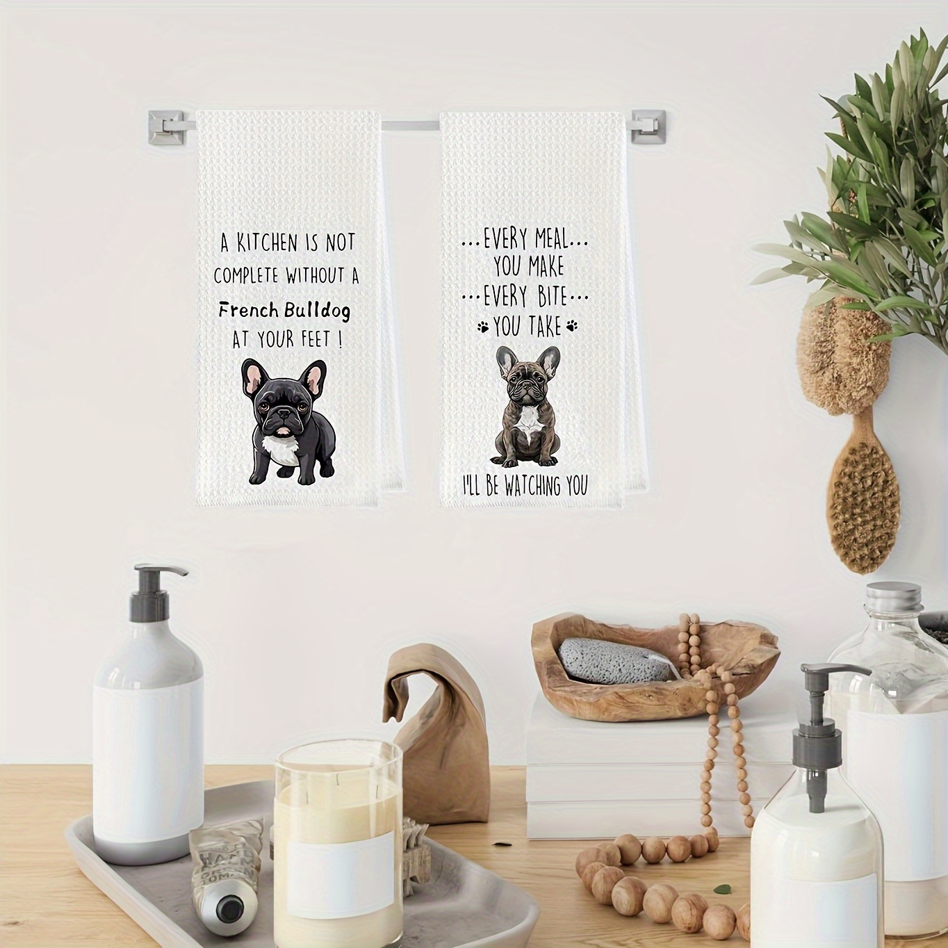 

Fun French Bulldog Dish Towel Set - Kitchen Towel, French