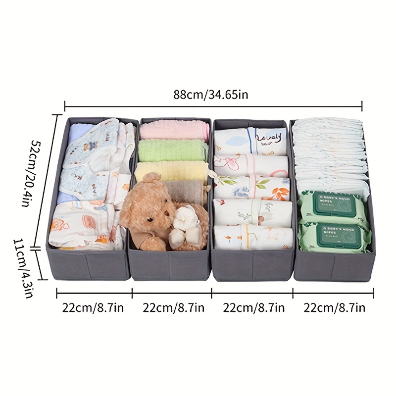 Drawer Organizer For Clothes, Compatible With Pax 100x58cm Drawer Cabinet, Foldable Closet Organizers And Storage, Dresser Dividers, Grey