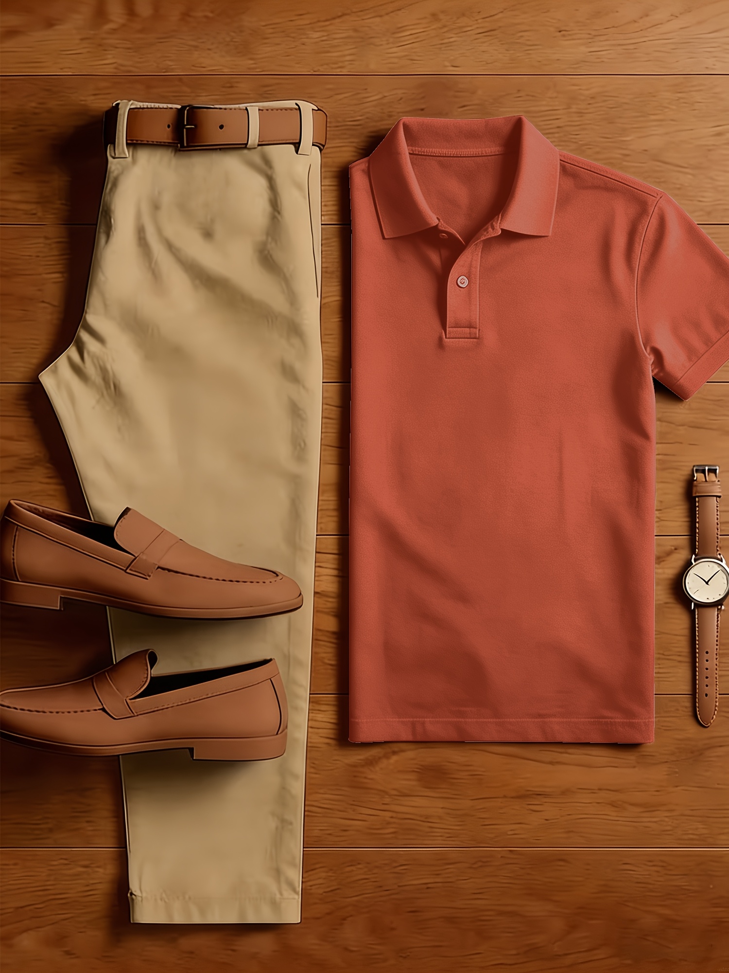 Men'S 2pcs Business Casual Outfit, Solid Color Polo Shirt + Slim Fit Suit Pants Set, Breathable Classic Fashion Set, Essential Spring & Summer Outfit for Office & Daily Wear