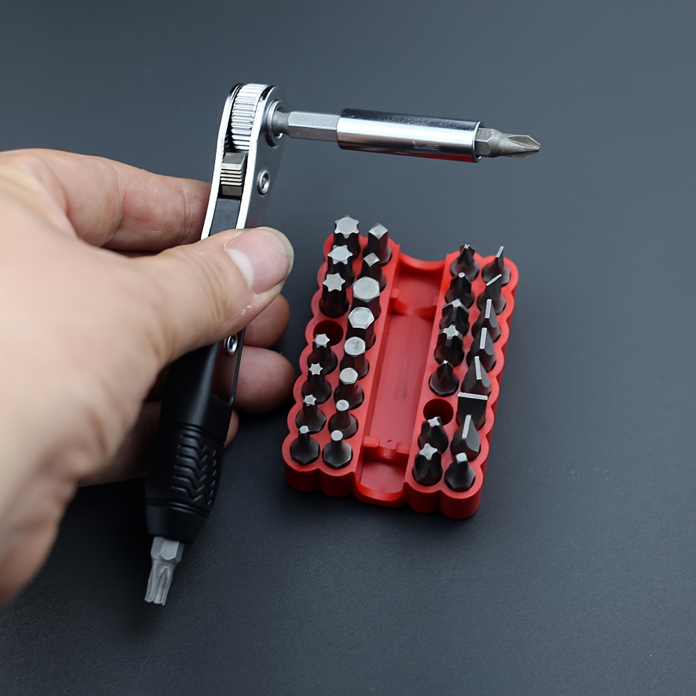 

2nd Gen 34-in-1 Mini Ratchet Wrench Set - Double-sided 36-tooth, Screwdriver & Bit Holders, Steel