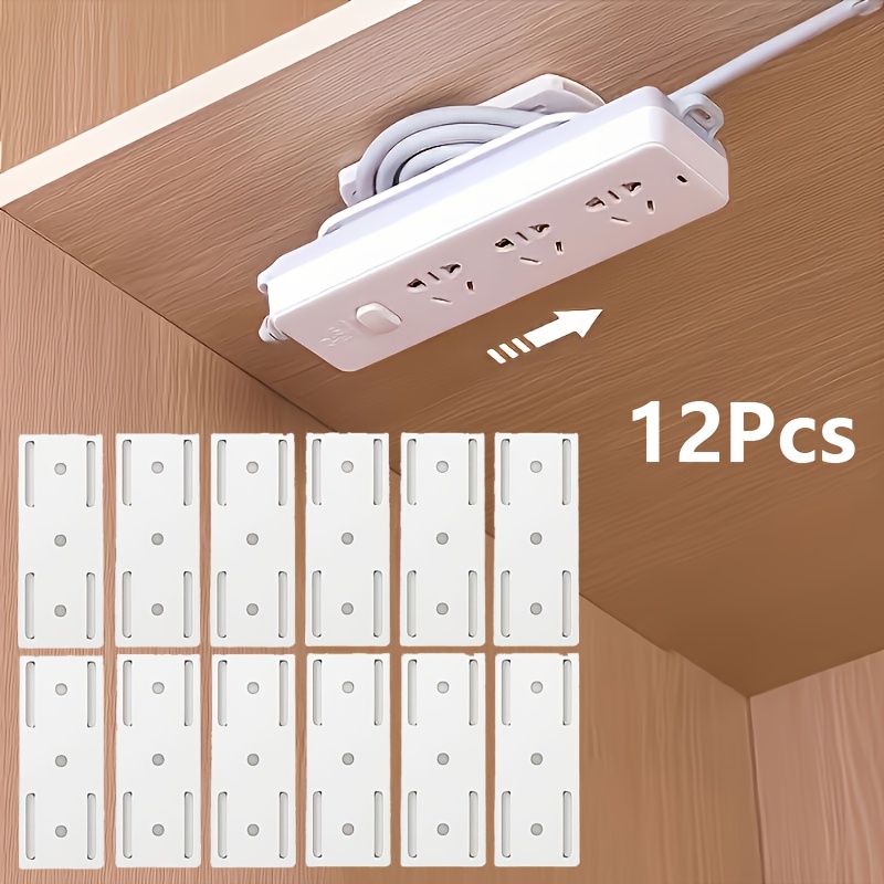 12pcs Wall-Mount Cable Organizer for Power Strips and Cords, - Holder for Desk, Kitchen, and , Utility Hooks