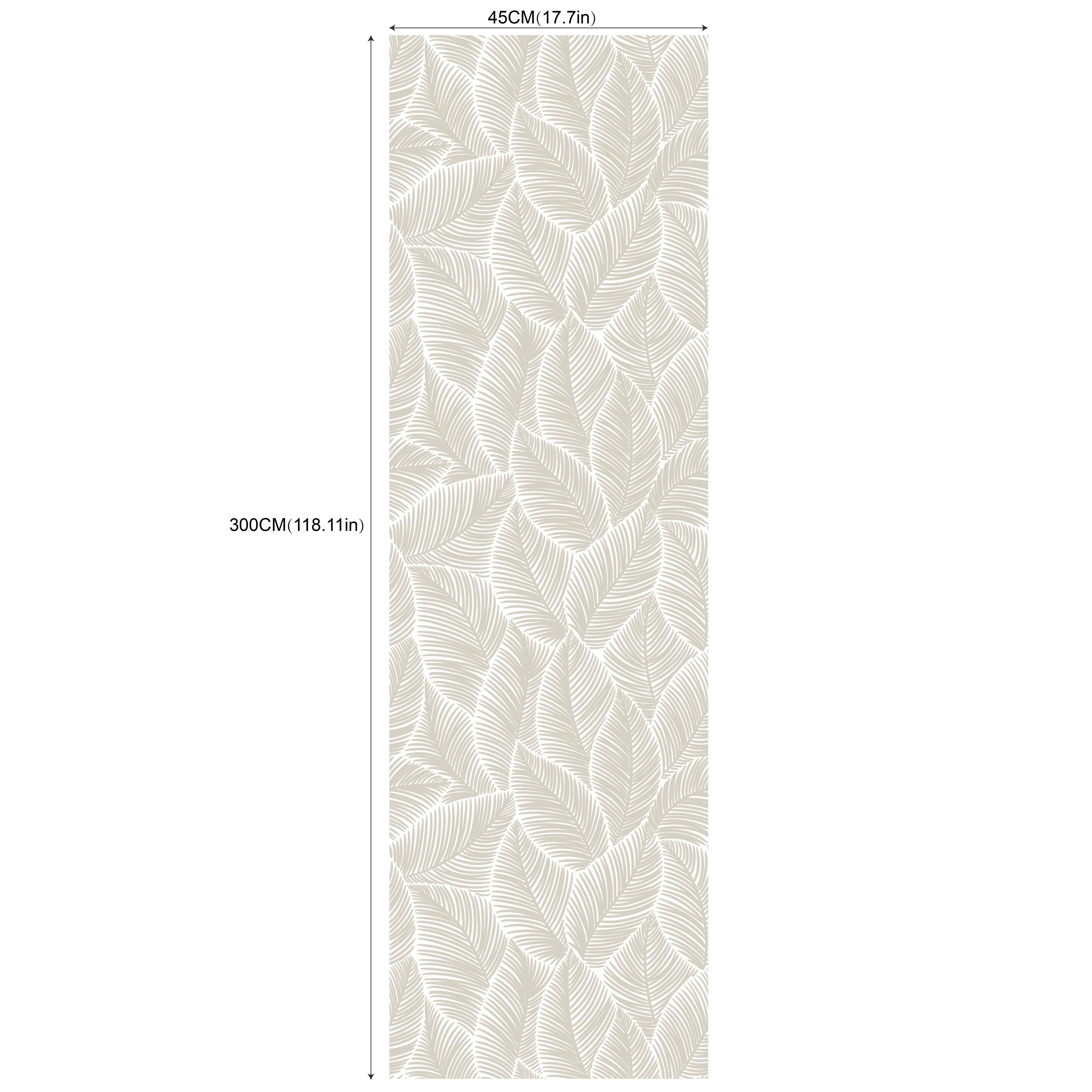 17.7 Inches X 6.5/9.8 Feet X 1pc Creative Striped Leaves Peel And Stick Wallpaper, Waterproof Removable, Wall Stickers, Home Decor, Wall Art, Wall Decoration, Room Decoration