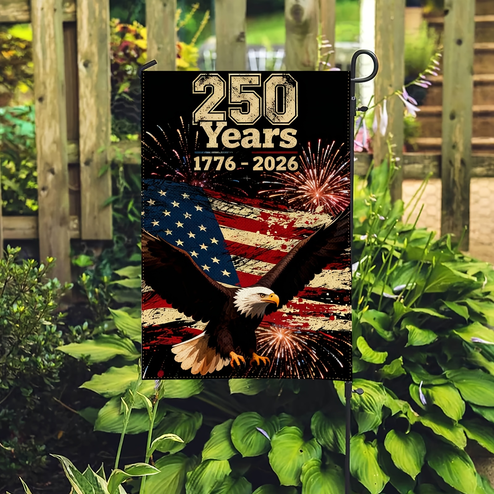 TEMU 1pc A 250th Anniversary Flag, Featuring A Vintage Eagle Design. This Durable Polyester Flag Is Suitable For Outdoor Use In Your Lawn, Porch
