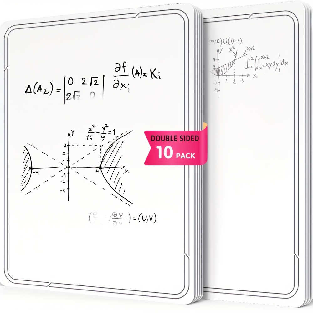10-sheet A4 Double-sided Blank Erasable Whiteboard Set, Suitable For Teenagers' Study And And Drafts, Reusable, With Multiple Uses, For Home And School