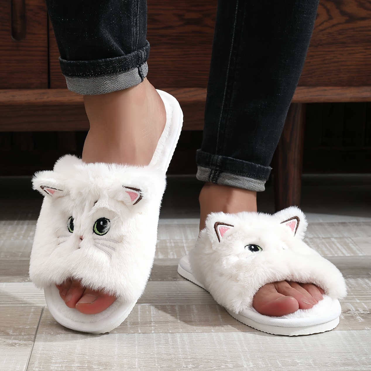 Pantuflas Chanclas Peludas Peluche Sandalias Peludas Sandalias