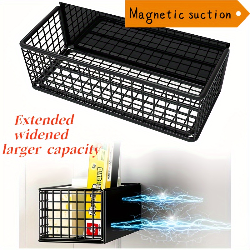 

Panier de Rangement Magnétique en Fer Réfrigérateurs, -ondes & Lave- - Organisateur de Polyvalent Creux