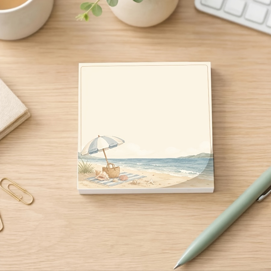 TEMU Mignons Blocs-notes Adhésifs Coquillages et Étoiles de Mer Océaniques pour , Bureau et Agendas d'Été - Blocs-notes Carrés sur le Thème de la