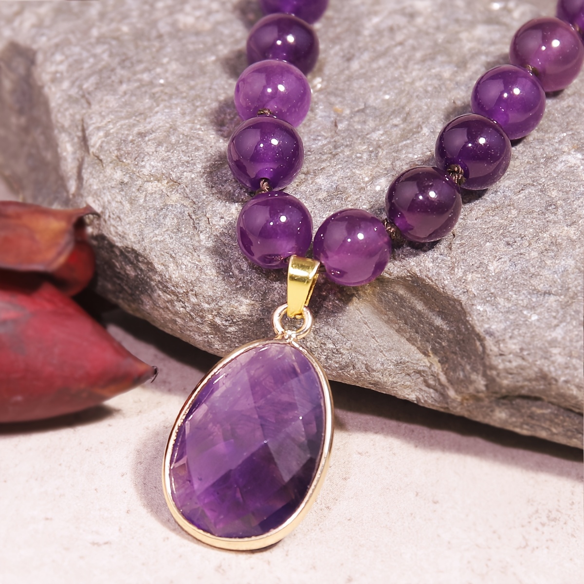 Stunning Elegant Purple Pendant Necklace, Daily Wear