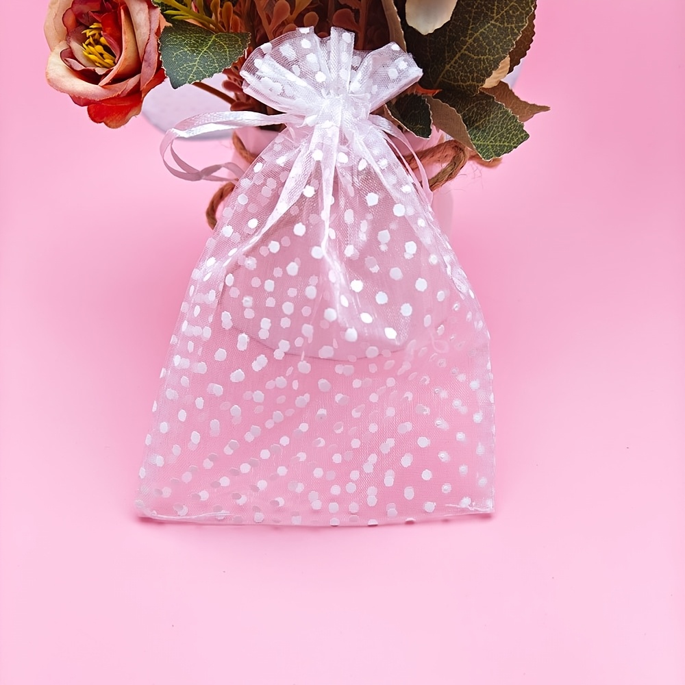 polka dot organza gift bags drawstring high quality Temu Mauritius