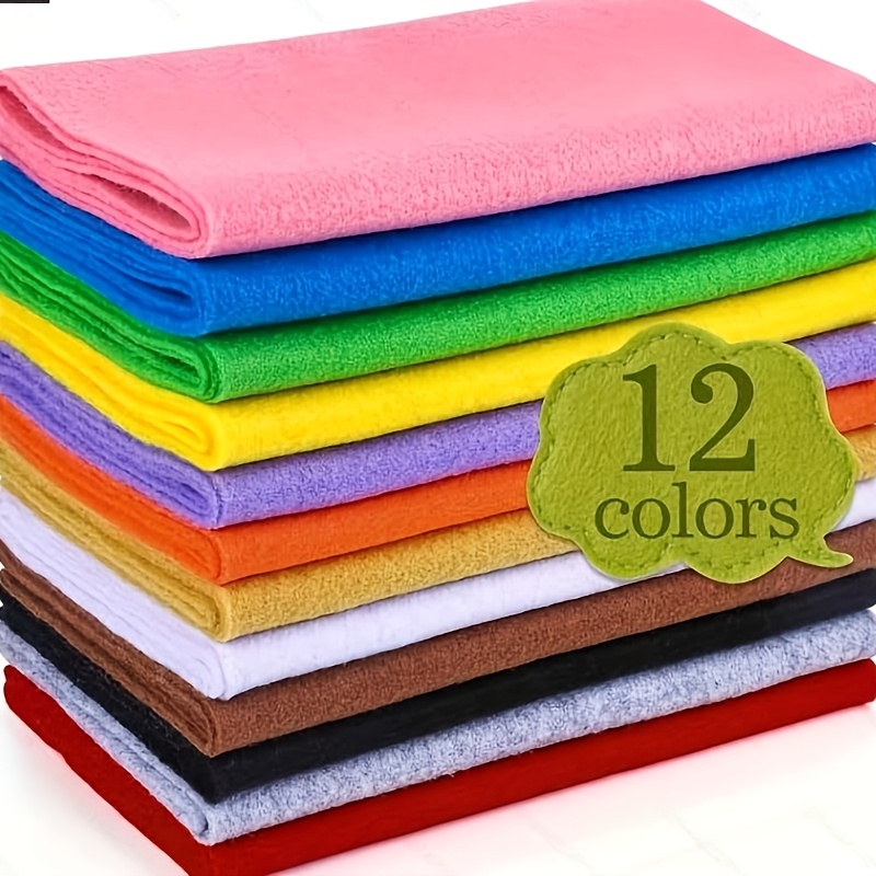 TEMU 12 Rouleaux de Tissu Non-Tissé de 8 pouces x 35 pouces, 1 mm d'épaisseur, Tissu de Feutre Coloré pour l'Artisanat en Maternelle, Création
