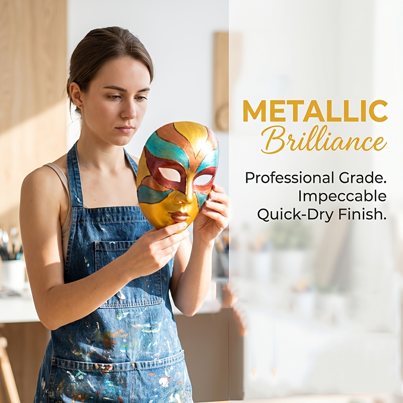 30Ml Metal Acrylic Paint Set - Retro Style