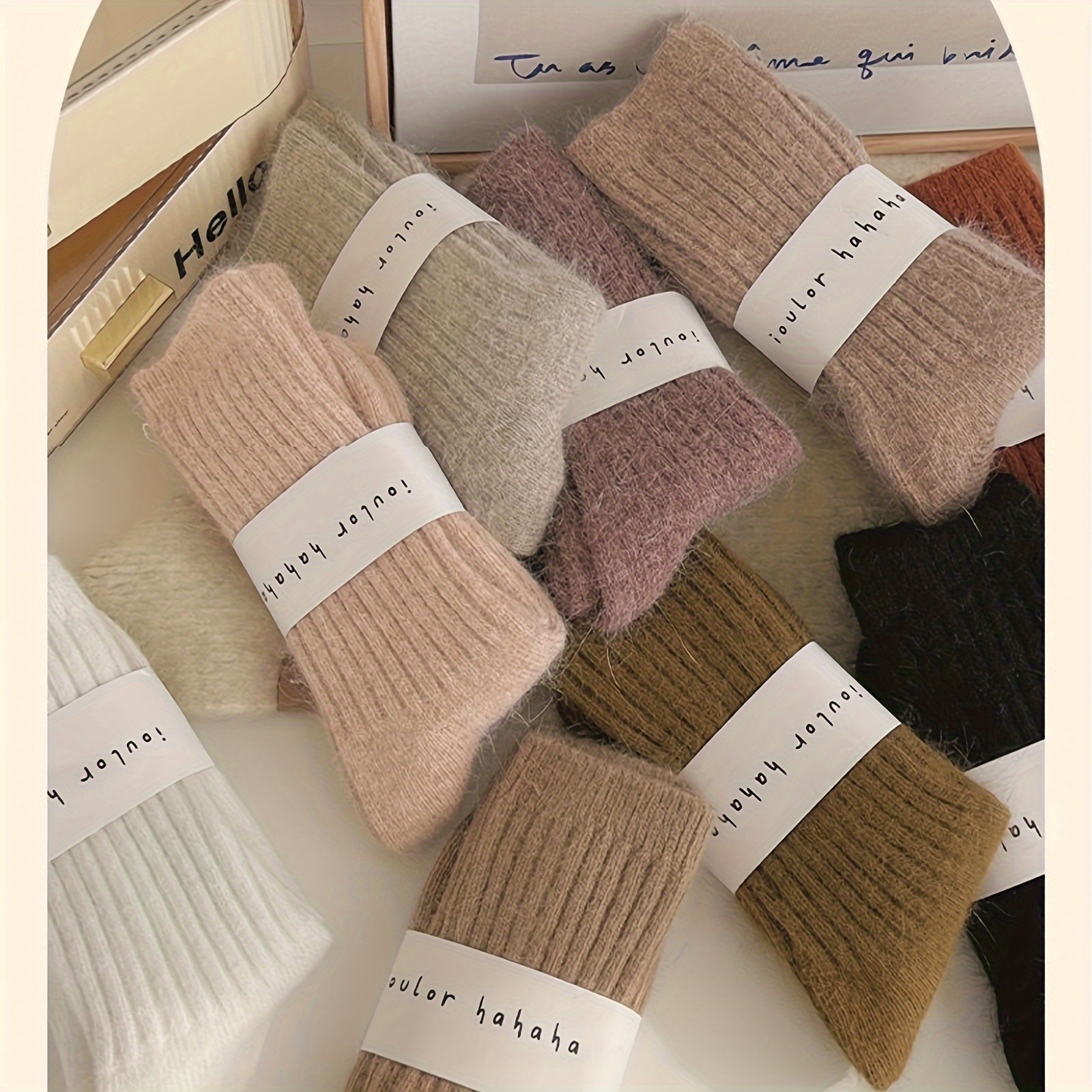 

Chaussettes Doublées en pour Femmes - Chaussettes d'Hiver Douces, Chaudes et Épaisses en Couleurs , Parfaites pour Dormir et