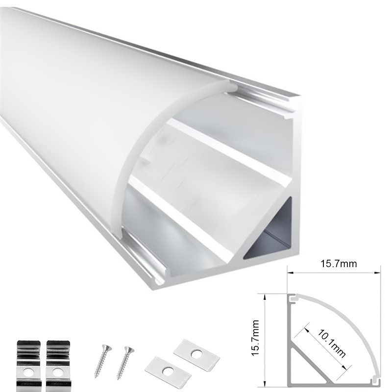 TEMU 30pcs 1-meter Led Trough System, Each 15.7 X 15.7mm Triangular Or Rectangular Trough, Profile With Milky Cover, Extruded Profile Housing Frame,