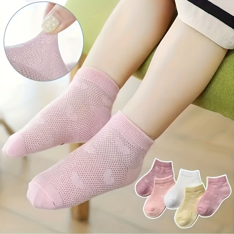 Image of 5 Pairs Mesh Breathable Suitable For Girls' Spring Summer Wear, Suitable For Children Under 12, Outdoor Leisure Entertainment And School Wear