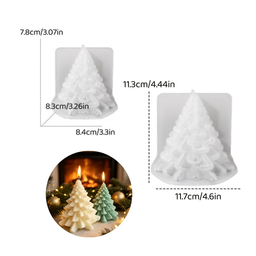 TEMU Resin Silicone Mold, 2pcs (large And Small) Christmas Tree Candle Cover Set, Mold For Making Epoxy Plaster Candle Products, Household Decoration