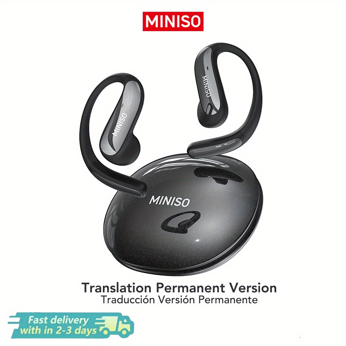 Image of Miniso Ms195 Ai Translation Headset 134 Languages Real-time Translation Long Quality Sound Long-range Built-in Microphone For Lag-free Calls Ideal For Study, Business And Sports