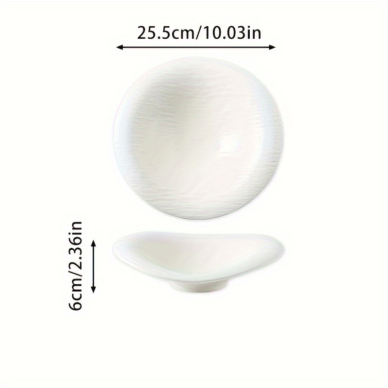 1pc Cmyd Studio Modern Irregular Oval Plate - Elegant Asymmetric Salad/dessert/warm Plate Suitable For Home Dining, Parties, Special Occasions - Dish