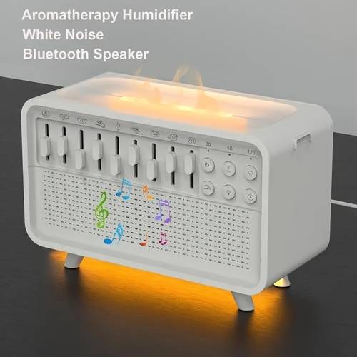 3-in-1 HIFI Wireless Speaker White Noise Sleep Night Light Humidifier Combo with 8 Natural Sounds for Home Decor
