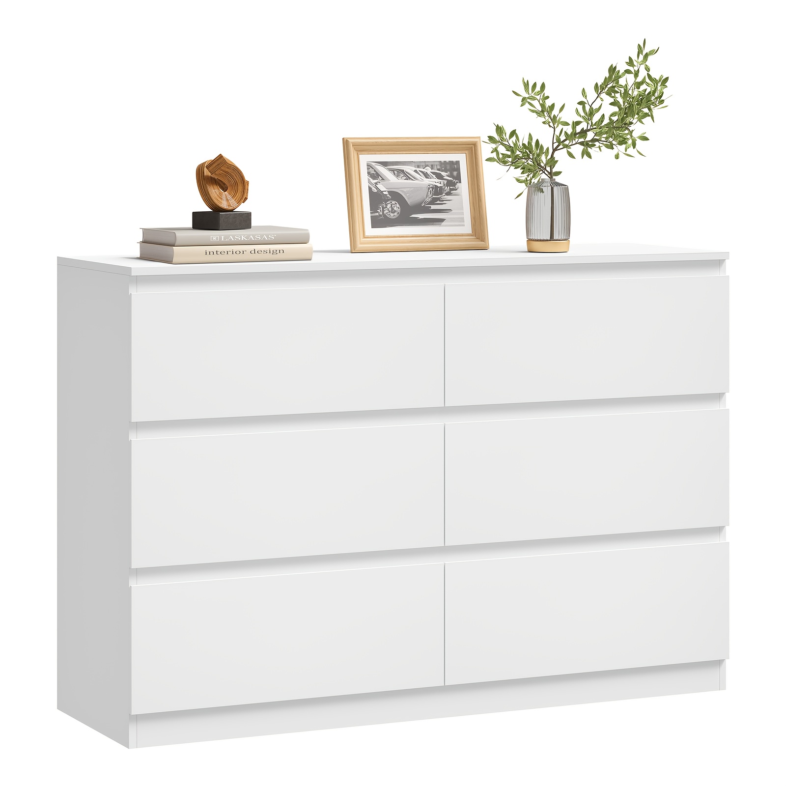 Image of 1pc Five-drawer Chest, Drawer Cabinet, White Large-capacity Side Cabinet, Used As A Bedside Table Or Vanity, Suitable For Bedrooms And Living Rooms, Stable And Anti-tip, Bedroom Furniture